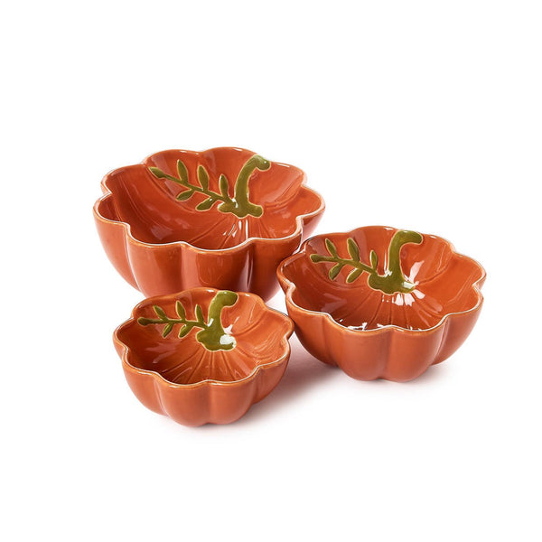 Set of 3 Fall Pumpkin Tidbit Bowls