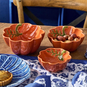 Set of 3 Fall Pumpkin Tidbit Bowls