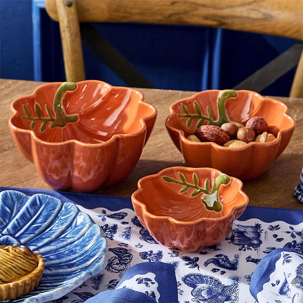 Set of 3 Fall Pumpkin Tidbit Bowls