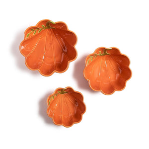 Set of 3 Fall Pumpkin Tidbit Bowls