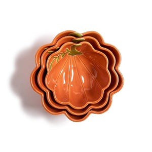 Set of 3 Fall Pumpkin Tidbit Bowls