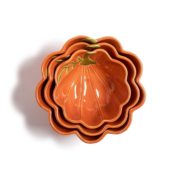 Set of 3 Fall Pumpkin Tidbit Bowls