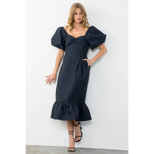 Navy Textured Dress