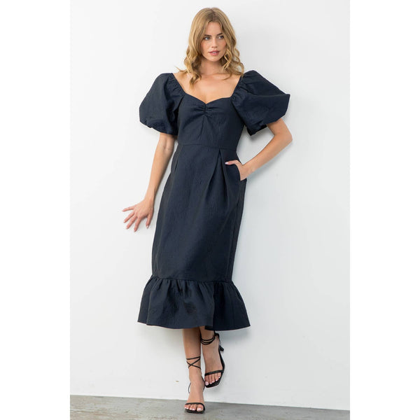 Navy Textured Dress
