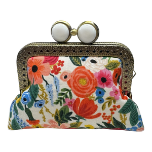 Kiki & Syds Mini Clutch Coin Purse Petite Garden Party Cream