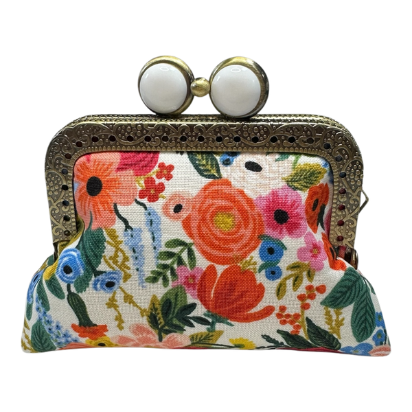 Kiki & Syds Mini Clutch Coin Purse Petite Garden Party Cream