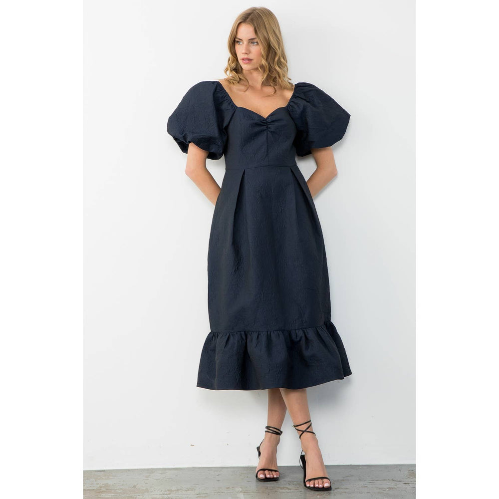 Navy Textured Dress
