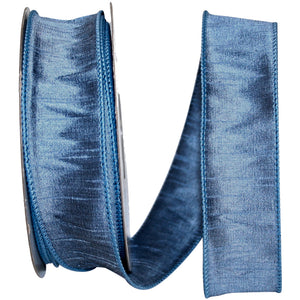 FRENCH BLUE DUPIONI SUPREME WIRED EDGE RIBBON 1.5"