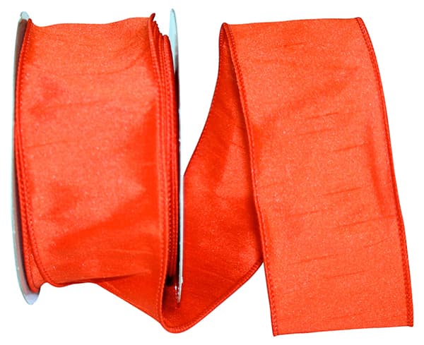 ORANGE DUPIONI SUPREME WIRED EDGE RIBBON