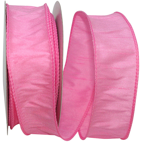 Pink Dupioni Supreme Wired Edge Ribbon