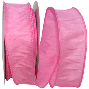 Pink Dupioni Supreme Wired Edge Ribbon