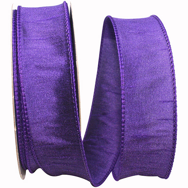 PURPLE DUPIONI SUPREME WIRED EDGE RIBBON