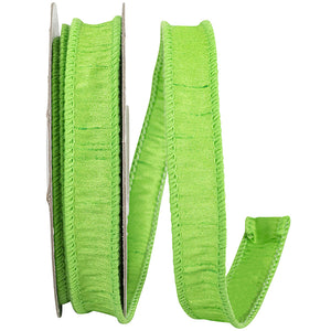 Lime Dupioni Supreme Wired Edge Ribbon