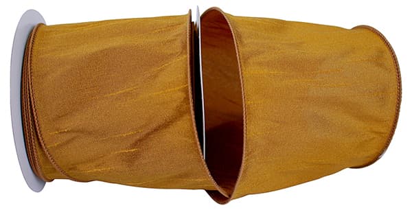 ANTIQUE GOLD DUPIONI SUPREME WIRED EDGE RIBBON