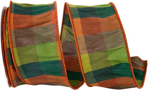Plaid Dupioni Raymond Wired Edge Ribbon