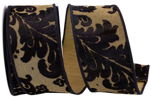 VELVET CUTOUT DELUXE FILIGREE DUPIONI BACKED WIRED EDGE RIBBON