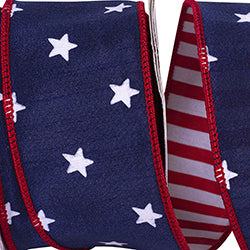 Stars Dupioni Deluxe Striped Backing Wired Edge Ribbon