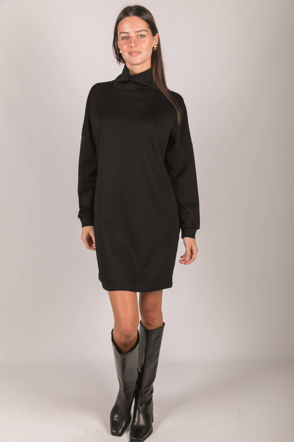 Butter Modal Mock Neck Long Sleeve Mini Dress