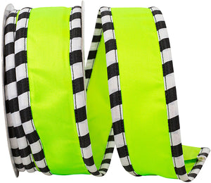 Ticking Wrapped Edge Satin Deluxe Wired Edge Ribbon