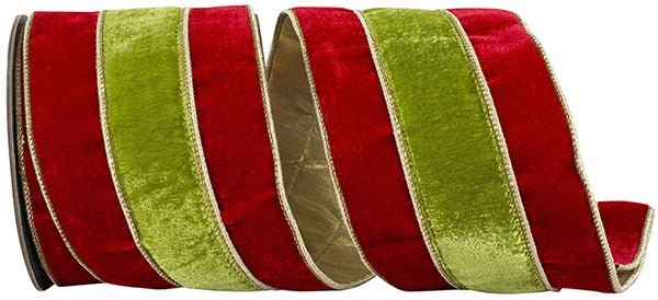 PLUSH VELVET OVERLAY DELUXE GOLD METALLIC BACKED WIRED EDGE RIBBON