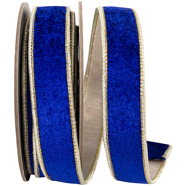 Plush Royal Velvet Deluxe Dupioni Metallic Backed Wired Edge Ribbon