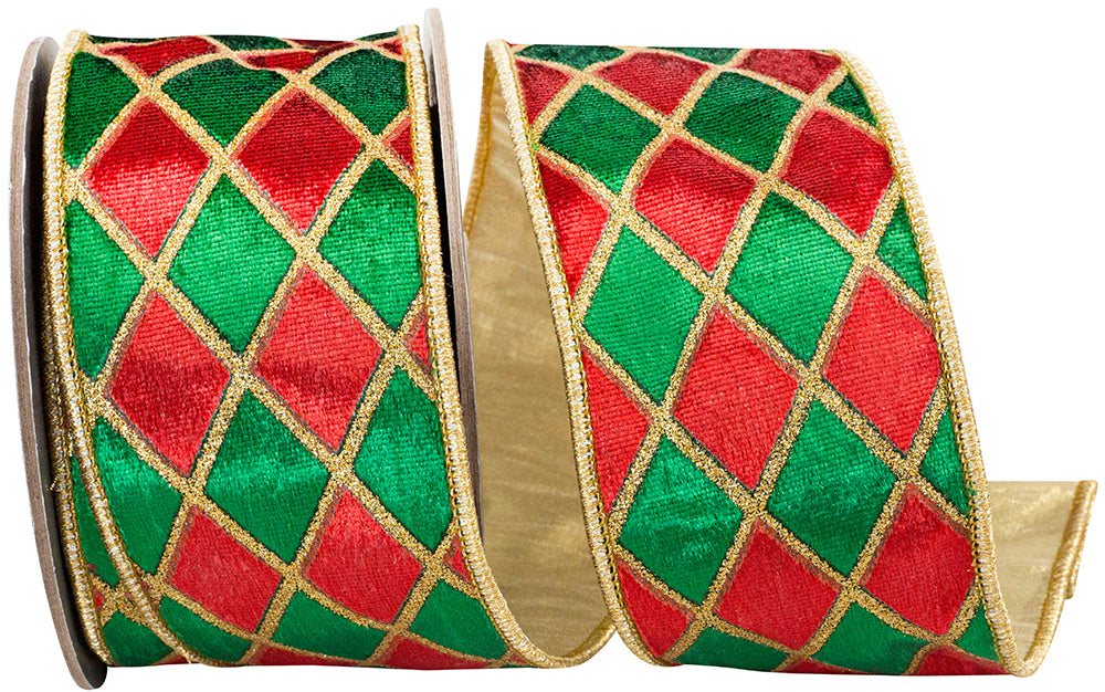 DIAMOND VELVET METALLIC DUPIONI BACKED WIRED EDGE RIBBON