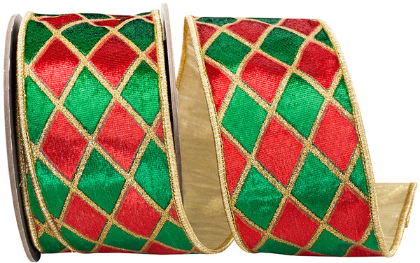 DIAMOND VELVET METALLIC DUPIONI BACKED WIRED EDGE RIBBON