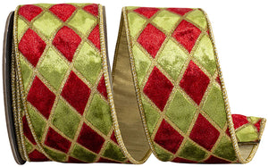 DIAMOND VELVET METALLIC DUPIONI BACKED WIRED EDGE RIBBON