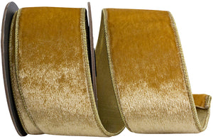 VELVET PLUSH DELUXE CHAMPAGNE WIRED EDGE RIBBON