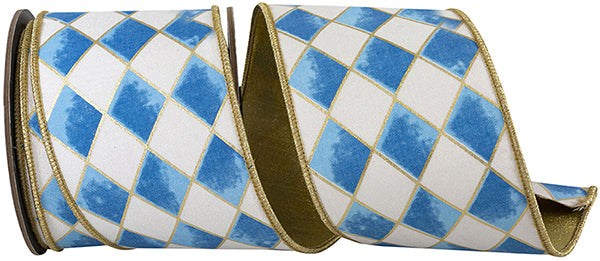 HARLEQUIN DIAMOND GILDED DELUXE OUTLINE WIRED EDGE RIBBON