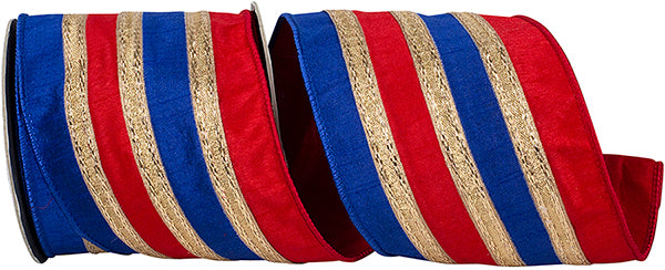 Stripe Trimming Overlay Dupioni Deluxe Wired Edge Ribbon