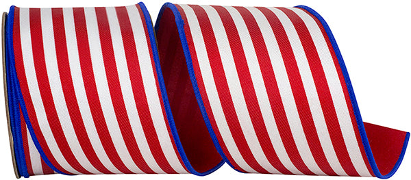 Striped Twill Deluxe Dupioni Backed Wired Edge Ribbon