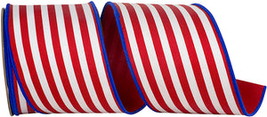 Striped Twill Deluxe Dupioni Backed Wired Edge Ribbon