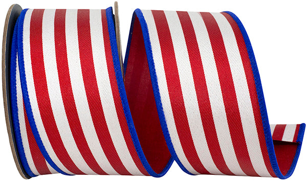 Striped Twill Deluxe Dupioni Backed Wired Edge Ribbon