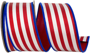 Striped Twill Deluxe Dupioni Backed Wired Edge Ribbon