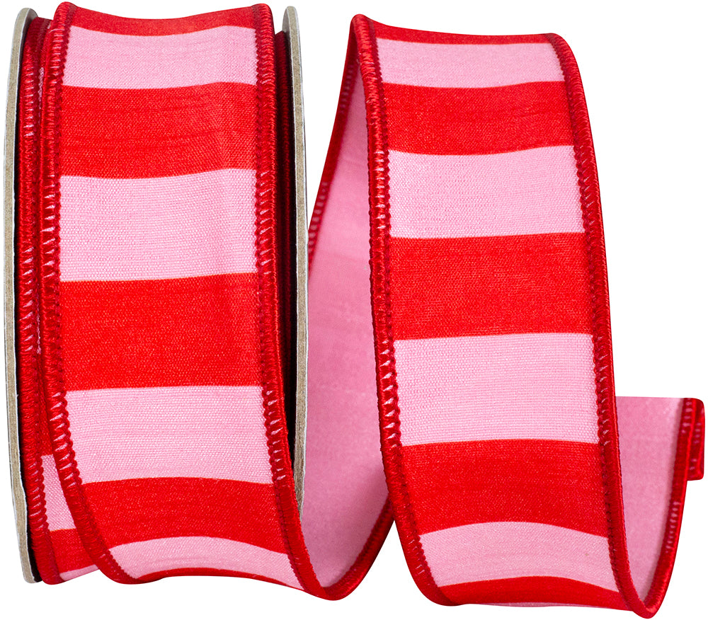 CABANA STRIPED DUPIONI DELUXE WIRED EDGE RIBBON