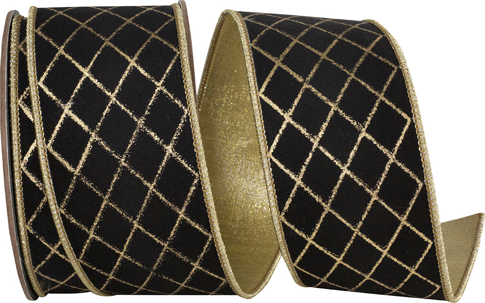 DIAMOND STRIPES DELUXE WIRED EDGE RIBBON