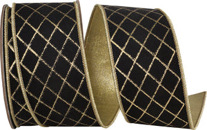 DIAMOND STRIPES DELUXE WIRED EDGE RIBBON