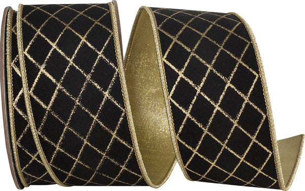 DIAMOND STRIPES DELUXE WIRED EDGE RIBBON