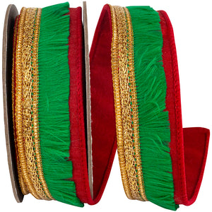 FRINGE TRIMMING DELUXE DUPIONI BACKED WIRED EDGE RIBBON