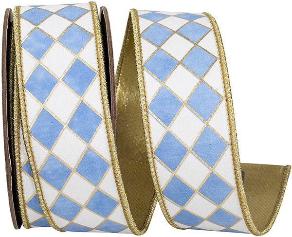 Harlequin Solid Diamond Outline Gilded Deluxe Wired Edge Ribbon