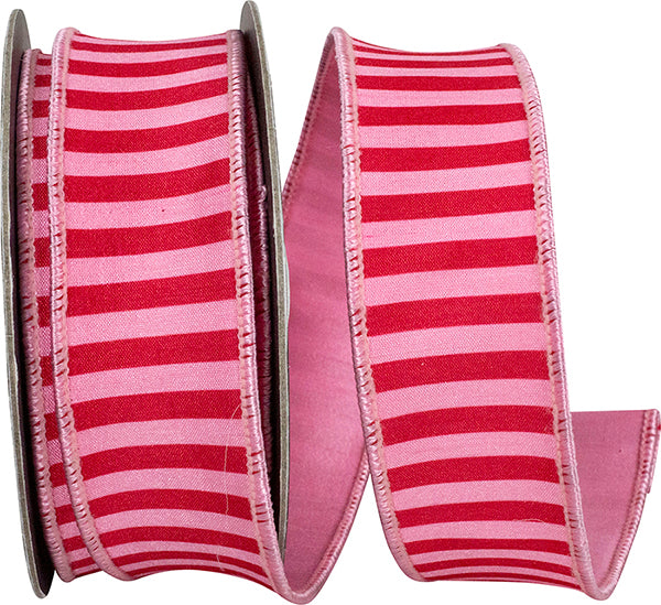 Bar Striped Dupioni Deluxe Backed Wired Edge Ribbon