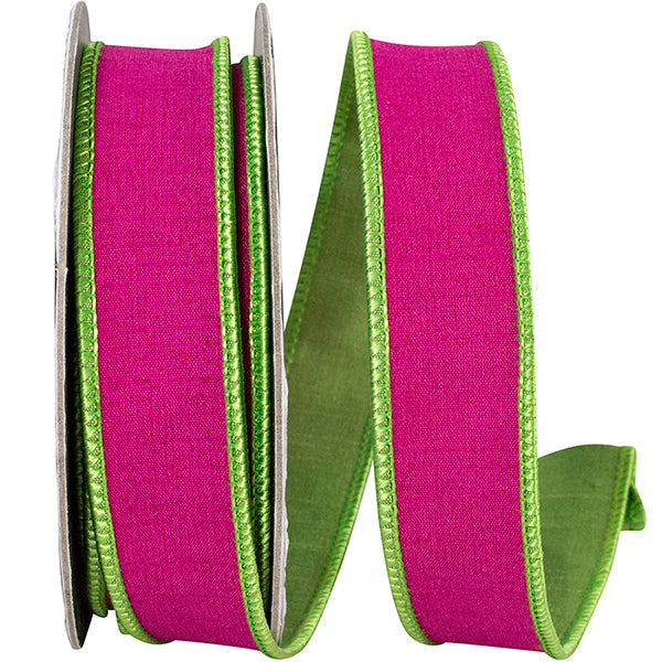 Dupioni Reversal Two Color Deluxe Backed Wired Edge Ribbon