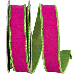 Dupioni Reversal Two Color Deluxe Backed Wired Edge Ribbon