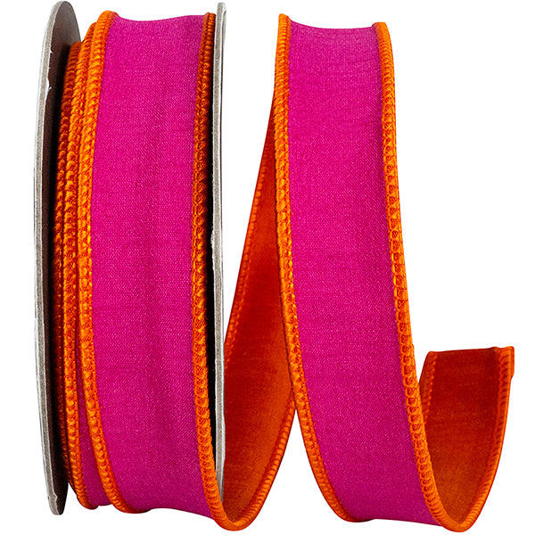 Dupioni Reversal Two Color Deluxe Backed Wired Edge Ribbon