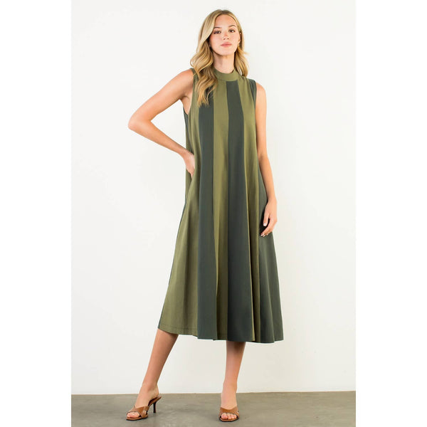 Sleeveless Colorblock Maxi Dress