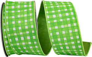 Watercolor Check Deluxe Dupioni Backed Wired Edge Ribbon