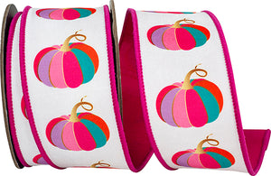 Pumpkin Fuchsia Fashion Dream Wired Edge Ribbon