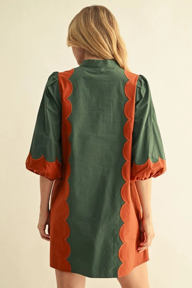 Solid Mix Media Shift Mini Dress