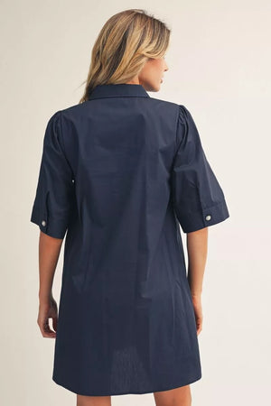 Solid Shift Mini Dress